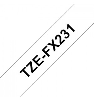 Fita Laminada Flexivel 12mmx8mts Branco/Preto