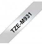 Fita Laminada 12mmx8mts PrateadoMate/Preto Metálica