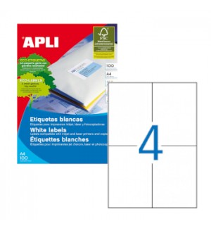 Etiquetas 105x148 Apli 100 Folhas A4 400un