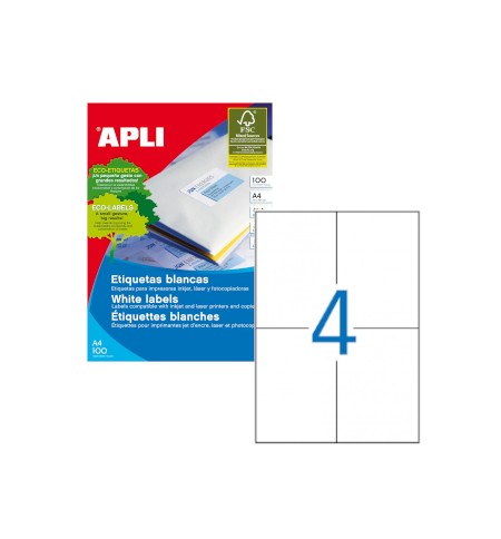 Etiquetas 105x148 Apli 100 Folhas A4 400un