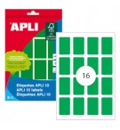 Etiquetas 025x040mm 8Fls A5 Verde Apli 128un