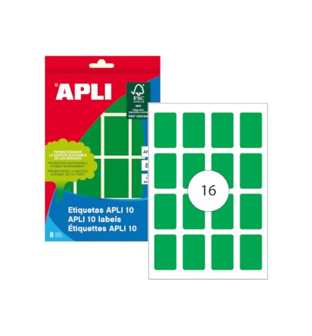 Etiquetas 025x040mm 8Fls A5 Verde Apli 128un