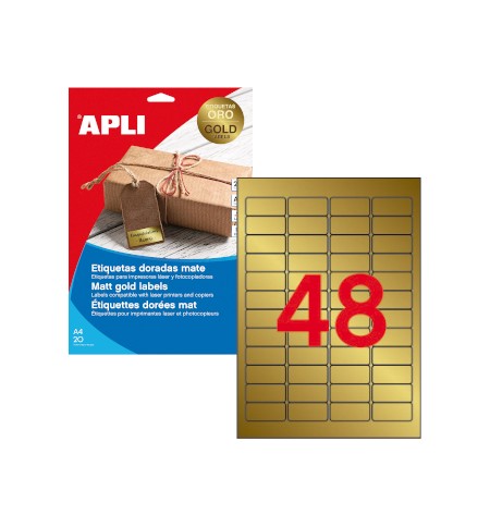 Etiquetas 045,7x021,2mm 20Fls A4 Dourado Apli 960un