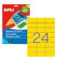 Etiquetas 070x037mm 20Fls A4 Amarelo Apli 480un