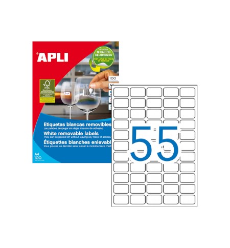 Etiquetas Removiveis 036,8x023,8mm 100 Folhas A4 5500un