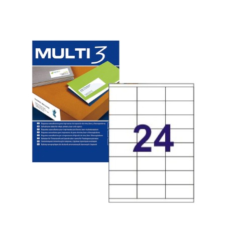 Etiquetas 070x035mm 100Fls A4 Multi3 2400un