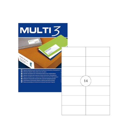 Etiquetas 105x042,4mm 100Fls A4 Multi3 1400un
