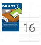Etiquetas 105x037mm 100Fls A4 Multi3 1600un