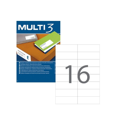 Etiquetas 105x037mm 100Fls A4 Multi3 1600un