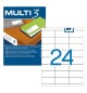 Etiquetas 070x036mm 100Fls A4 Multi3 2400un