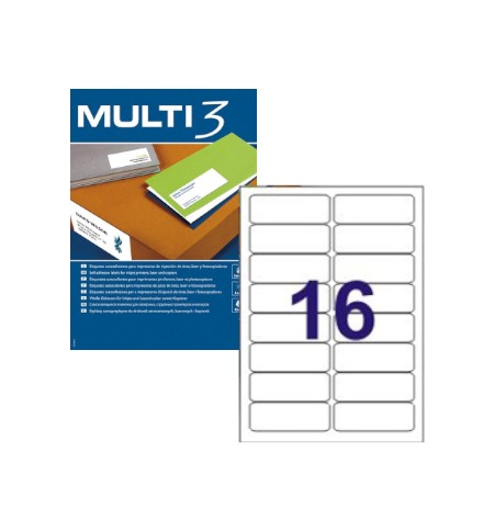 Etiquetas 099,1x034mm 100Fls A4 Multi3 1600un
