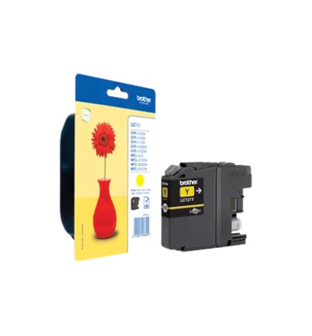Tinteiro Brother LC121Y Amarelo 3,9ml 300 Pág.