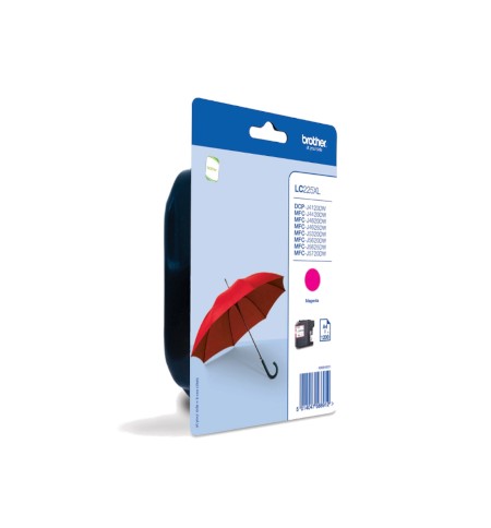 Tinteiro Brother LC225XLM Magenta 11,8ml 1200 Pág.