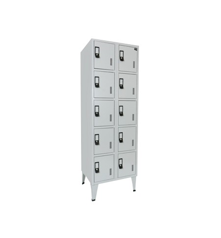 Cacifos Metálicos Duplo 10 Cacifos 600x500x1900mm Cinza