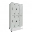 Cacifos Metálicos Triplo 6 Cacifos 900x500x1900mm Cinza