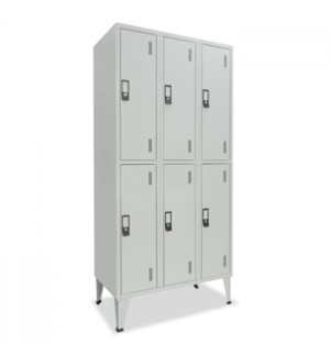 Cacifos Metálicos Triplo 6 Cacifos 900x500x1900mm Cinza