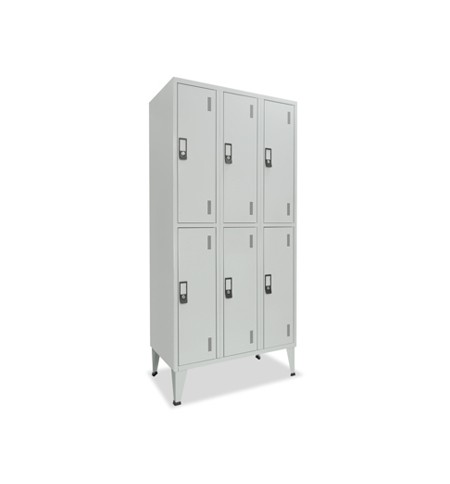 Cacifos Metálicos Triplo 6 Cacifos 900x500x1900mm Cinza