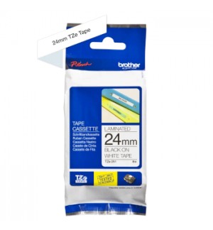 Fita Laminada 24mmx8mts Branco/Preto