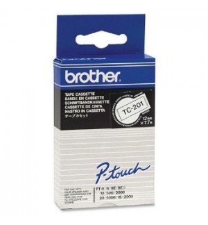 Fita Laminada 12mmx7,7mts Branco/Preto