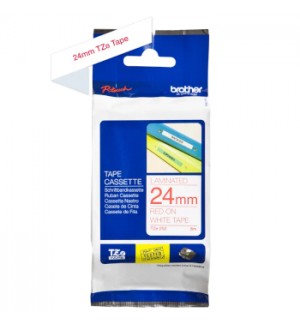 Fita Laminada 24mmx8mts Branco/Vermelho