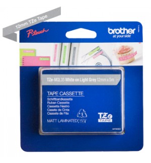 Fita Laminada 12mmx5mts Cinza Claro/Branco Mate
