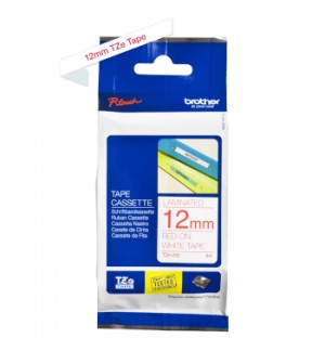 Fita Laminada 12mmx8mts Branco/Vermelho