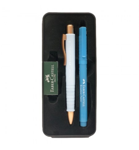Esferográfica + Fineliner Broadpen Faber Castell Azul
