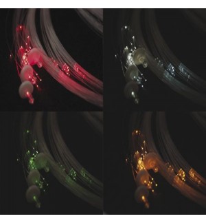 Kit Fibra Ótica Multicolorida 100 Fibras 2 a 5mts