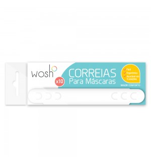 Correia para Máscara PVC Branco Pack 10un