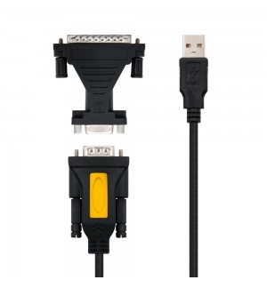 Cabo USB-A Macho / DB9 Macho / DB25 Macho 1,8m