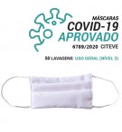 Máscara Reutilizável 50 Lavagens Adulto Branco Pack 3un