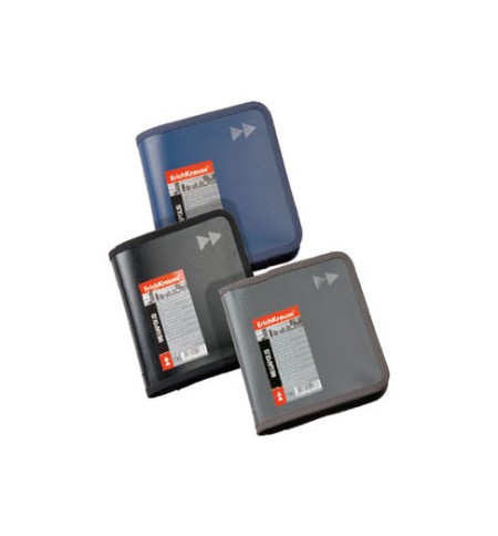 Bolsa para 24 CDs com Fecho Zip EK Megapolis Azul