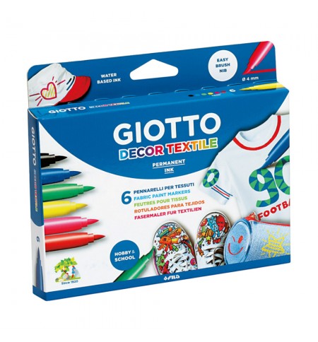 Marcador Tecidos Giotto Decor 6 Cores 6un