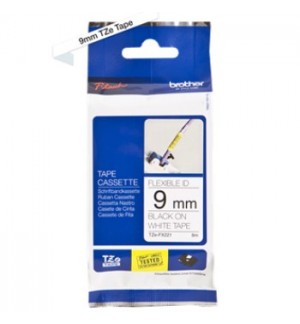 Fita Laminada Flexivel 09mmx8mts Branco/Preto