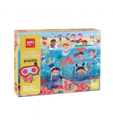 Jogo Educativo Puzzle Apli Praia Secreta 60 Peças