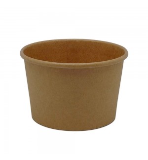 Embalagem Redonda Alimentar 240ml Cartão Kraft s/Tampa 25un