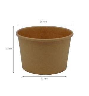 Embalagem Redonda Alimentar 240ml Cartão Kraft s/Tampa 25un