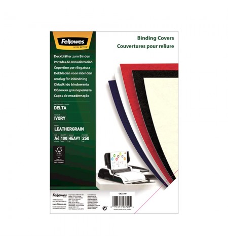Capa Encadernação A4 250g Delta Couro Marfim 100un