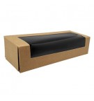Caixa Cartão Kraft Preto Janela Sushi 19,5x07x4,5cm 100un