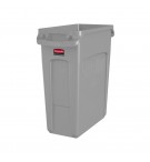 Contentor 60L Plástico Slim Jim c/Canais Vent s/Tampa Cinza