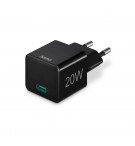 Carregador USB-C PD/QC 20W Rápido Mini-charger Preto