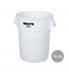 Contentor 76L Plástico Brute Redondo s/Tampa Branco