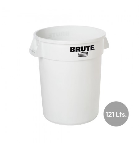 Contentor 121L Plástico Redondo Brute s/Tampa Branco