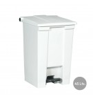 Contentor 45L Plástico Branco com Pedal