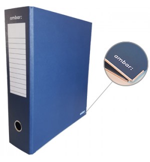 Pasta Arquivo+Cx Ambar L/L Din com calha Azul