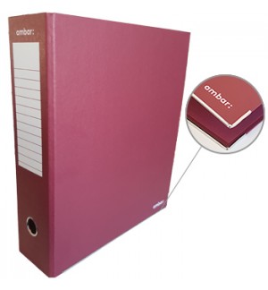 Pasta Arquivo+Cx Ambar L/L Din com calha Bordeaux
