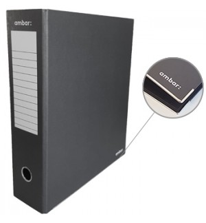 Pasta Arquivo+Cx Ambar L/L Din com calha Preto