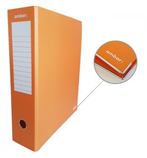 Pasta Arquivo+Cx Ambar L/L Din com calha Laranja