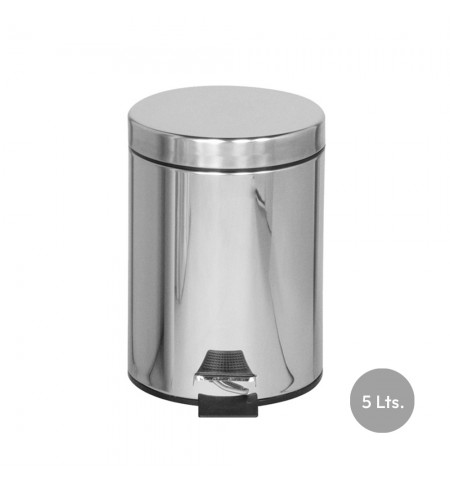 Papeleira Metal Aco Inox c/ Pedal 5 Litros