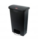 Contentor 50L Resina Slim Jim Step-On Preto com Pedal